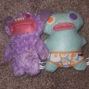 Fuggler Purple and Blue Stuffed Monster Duo